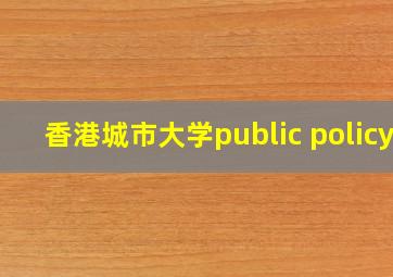 香港城市大学public policy